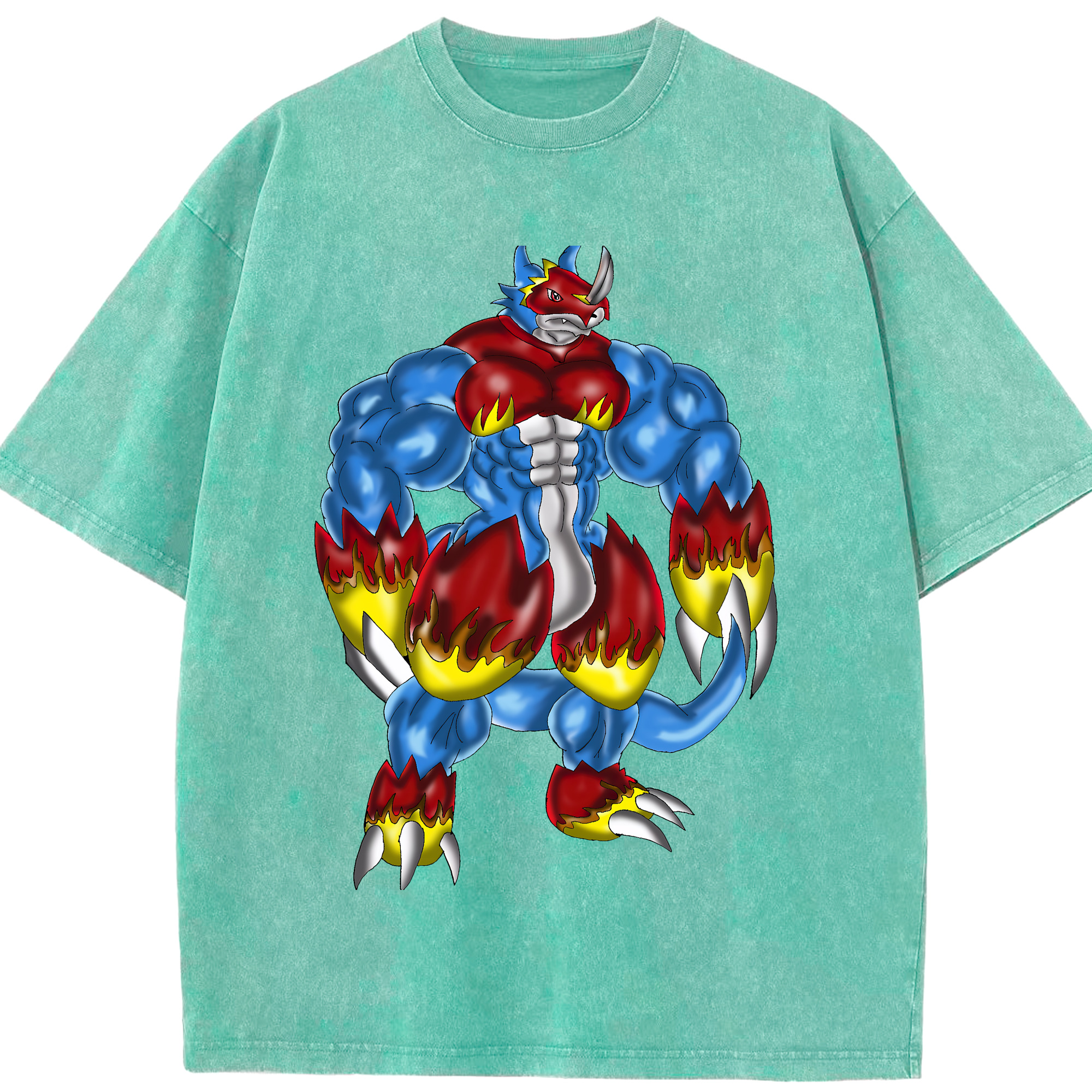 （画像用） Digimon デジタルモンスター/デジモン 綿100% ヴィンテージ風 半袖Tシャツ（フロントプリント）